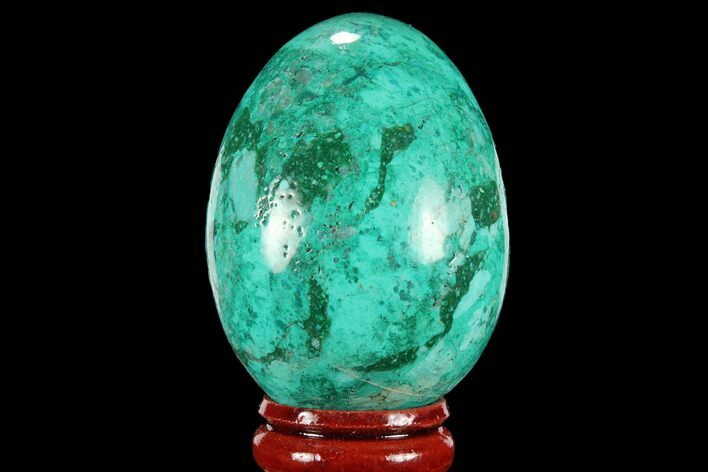 Polished Chrysocolla Egg - Peru #95667